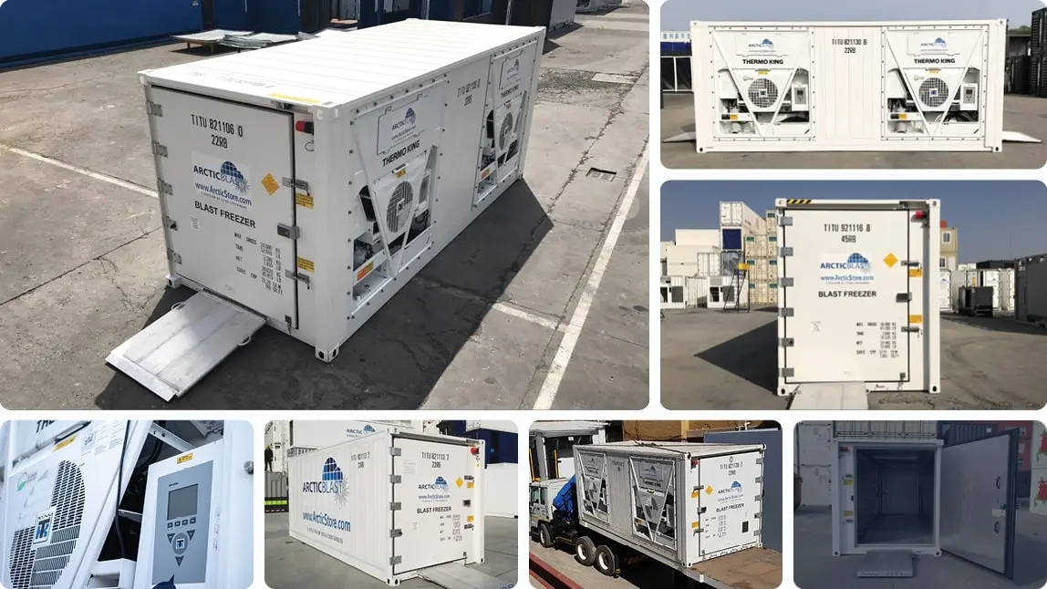 20ft Conteneur de stockage réfrigéré ArcticBlast à refroidissement rapide