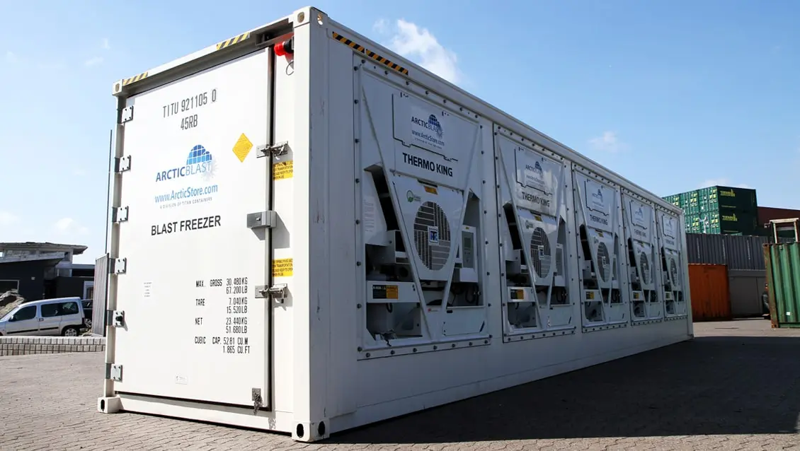 40ft Conteneur réfrigéré ArcticBlast pour la location Stockage à refroidissement rapide