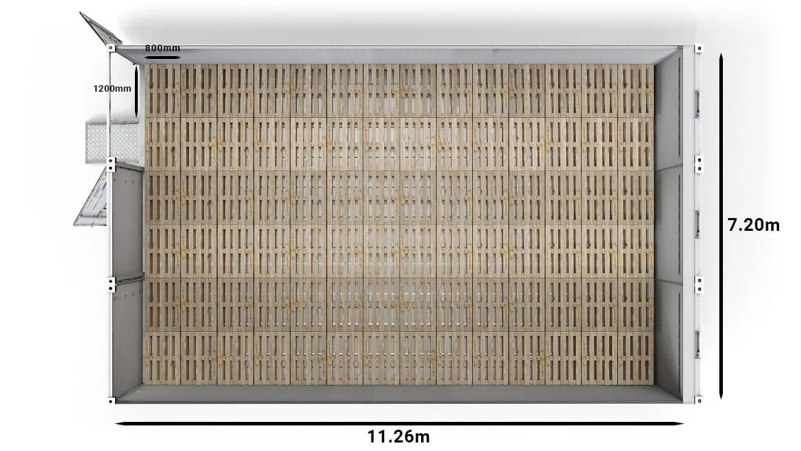 Palettes Europe dans un conteneur Arctic SuperStore de 40 pieds