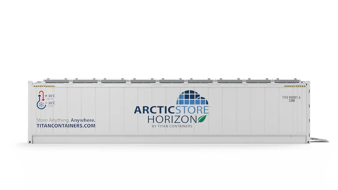 40ft ArcticStore Horizon Conteneur Frigorifique Durable Vue latérale